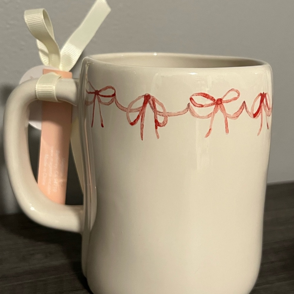 Rae Dunn Cream Mug with Red Accents - Picture 2 of 3